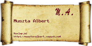 Muszta Albert névjegykártya